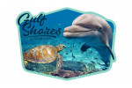 Gulf Shores, Alabama - Dolphin & Sea Turtle - Contour - Lantern Press Photography