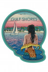 Gulf Shores, Alabama - Mermaid & Beach - Letterpress - Contour - Lantern Press Artwork