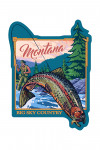 Montana - Big Sky Country - Fly Fishing Scene - Contour - Lantern Press Artwork