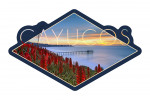 Cayucos, California - Ocean View with Red Aloe Flowers - Contour - Lantern Press Photography