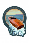 Bar Harbor, Maine - Wooden Boat - Contour - Lantern Press Artwork