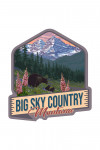 Big Sky Country, Montana - Bear and Spring Flowers - Contour - Lantern Press Artwork