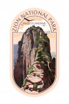 Zion National Park, Utah - Angels Landing & Condors - Contour - Lantern Press Artwork
