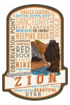 Zion National Park, Utah - Experience Zion - Typography - Contour - Lantern Press Artwork