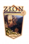 Zion National Park, Utah - Zion Canyon Sunset - Contour - Lantern Press Artwork