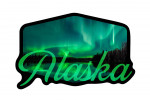 Alaska - Northern Lights over Lake - Contour - Lantern Press Photography