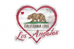 Los Angeles, California - Rustic State Bear with Heart - Contour - Lantern Press Artwork