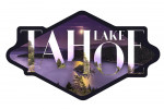Lake Tahoe - Modern Purple Typography - Contour - Lantern Press Photography