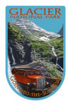 Glacier National Park - Go-To-The-Sun Road - Contour - Lantern Press Artwork