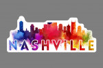Nashville, Tennessee - Abstract Skyline - Contour - Lantern Press Artwork