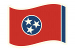 Tennessee State Flag - Letterpress - Contour