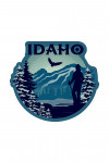 Idaho - Skier & Mountain - Contour - Lantern Press Artwork