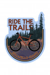 Pocatello, Idaho - Ride the Trails - Mountain Bike Scene - Contour - Lantern Press Artwork