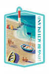 Long Beach Island, New Jersey - Vintage Beach Scene - Contour