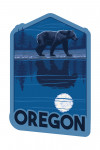 Oregon - Bear & Reflection at Night - Contour - Lantern Press Artwork