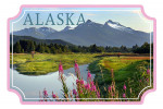 Alaska - Mountain Wilderness & Fireweed - Contour - Lantern Press Photography
