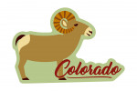 Colorado - Bighorn Sheep - Geometric - Contour