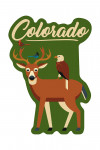 Colorado - Deer & Birds - Geometric - Contour