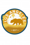 Los Angeles, California - Vintage Circular Bear Contour - Yellow - Lantern Press Artwork