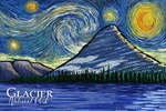 Glacier National Park, Montana - Bearhat Peak & Hidden Lake - Starry Night National Park Series