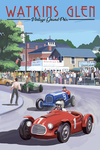 Watkins Glen State Park, New York - Vintage Grand Prix Race - Lantern Press Artwork