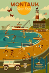 Montauk, New York - Geometric - Lantern Press Artwork