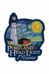 Portland Head Lighthouse, Maine - Starry Night - Contour - Lantern Press Artwork