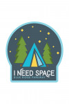 Blue Ridge Parkway - I Need Space - Tent at Night - Vector - Contour - Lantern Press Artwork