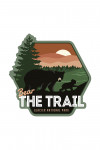 Glacier National Park, Montana - Black Bear & Cub - Bear the Trail - Contour - Lantern Press Artwork