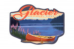 Glacier National Park, Montana - Canoe & Lake - Contour - Lantern Press Artwork