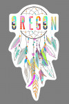 Oregon - Colorful Feathers - Dreamcatcher - Contour - Lantern Press Artwork