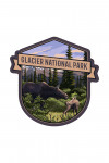 Glacier National Park, Montana - Moose & Calf - Contour - Lantern Press Artwork