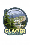 Glacier National Park, Montana - Going to the Sun Road & Hikers - Contour
