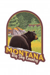 Montana - Big Sky Country - Bear in Forest - Contour - Lantern Press Artwork
