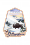 Yellowstone National Park, Wyoming - Bison in Snow - Upper Geyser Basin - Contour - Lantern Press Artwork