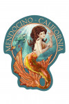 Mendocino, California - Mermaid - Contour - Lantern Press Artwork
