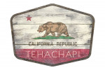 Tehachapi, California - Rustic California State Flag - Contour - Lantern Press Artwork