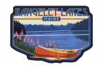 Rangeley Lakes, Maine - Canoe & Lake - Contour - Lantern Press Artwork