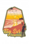 Big Sur, California - Kite Flyers at Sunset - Contour - Lantern Press Artwork
