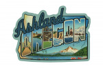 Ashland, Oregon - Large Letters Scene - Contour - Vintage Artwork