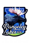 Rangeley Lakes, Maine - Moose at Night - Contour - Lantern Press Artwork