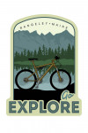 Rangeley, Maine - Go Explore - Bike - Contour - Lantern Press Artwork