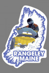 Rangeley, Maine - Snowmobile Scene - Contour - Lantern Press Artwork