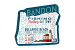 Bandon, Oregon - Typography - Contour - Lantern Press Artwork