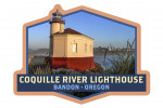 Bandon, Oregon - Coquille River Lighthouse - Contour - Lantern Press Photography