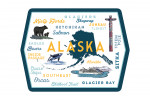 Alaska - Typography & Icons - Contour - Lantern Press Artwork