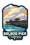 Balboa, California - Balboa Pier Since 1906 - Pier & Sunset - Contour - Lantern Press Artwork