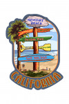 Newport Beach, California - Destination Signpost - Contour - Lantern Press Artwork