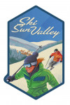 Sun Valley, Idaho - Ski - Woman Skiing - Contour