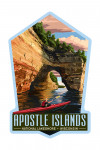 Apostle Islands National Lakeshore, Wisconsin - Kayaker - Contour - Lantern Press Artwork